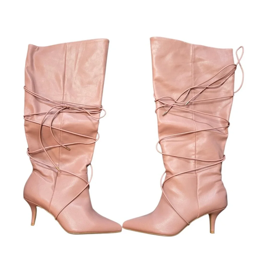Journee Collection Kaavia-WC Rose Pink Wide Calf Over The Knee Boots Womens 11